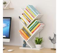 SPYQKHSH Étagère de Bureau en Forme d'arbre, étagères de Rangement à 4 Niveaux, étagère sur Pied for CD/Magazines/Livres(B)