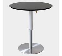 SPYQKHSH Table Basse Ronde à Plateau relevable, Table de pub réglable en Hauteur, Plateau en MDF + Socle en Acier Inoxydable, for Salle à Manger, bistrot, café, Bar, îlot de Cuisine(E,80x77cm)