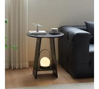 SPYQKHSH Table d'appoint Rustique avec étagère de Rangement,Table Basse en Bois for Chambres, Salons et Bureaux à Domicile