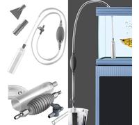 SQAQS 3 in 1 Pompe a Siphonner Eau avec Filtre à Gravier, Aspirateur de Boues d'Aquarium, Kit de Nettoyage pour Gravier d'aquarium avec Siphon, Siphon Puissant pour Vidange Complète