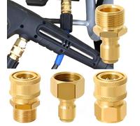 SQAQS 4pcs Adaptateur de Nettoyeur Haute Pression, Cuivre métal, Raccord de Tuyau à Raccord Rapide Nil Fisk/Bo SCH, vers Raccord Femelle M22-15MM, Raccord Rapide en Métal, Kit Adaptateur Rallonge