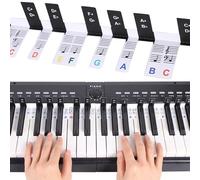 SQAQS 88PCS Touches en Silicone Autocollants de Piano, pas Besoin de Coller Étiquettes Colorées Réutilisables et Amovibles, Débutants Apprentissage du Piano, Amovibles Autocollants de de Piano