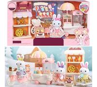 SQAQS Mini Dollhouse Wooden Furniture Kit, Maison de poupées, Maison de poupée Little Rabbit, Dollhouse, Maison de Poupée incluant Accessoires et Mobilier, Jouets Cadeaux d'anniversaire(Le vélo)
