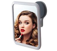 SQAQS Miroir de Maquillage sans buée, Douche avec Autocollant Rotation à 360 ° Véritable Miroir Anti-buée,Petit Miroir Incassable pour Salle de Bain Adhesif(Carré)