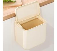 SQAQS Poubelle de Cuisine murale, Économisez de l'espace, Petite Poubelle Intérieure pour Comptoir ou Armoire, Porte d'armoire de Cuisine sous évier Poubelle en Plastique (Blanc Laitier)