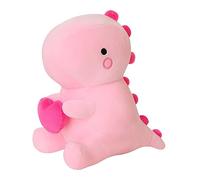SQEQE Dinosaur Stuffed Animal, Loving Soft Dino Plush Toys with Holding Heart for Valentine Day, Sweet Romantic Anniversary Birthday Gift for Her Girls Boys Girlfriend Pink 30CM