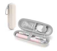 SQERO Étui de voyage pour brosse à dents électrique Oral-B Pro/iO, Philips Sonicare/Aquasonic, Oral B pour têtes de brosse à dents et accessoires, sac de transport rigide en polyuréthane étanche