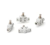 SQGGMOAUSC 1 pièce blanc Press-Fit 4/6/8/10/12 mm OD Tube en PU Pipeline accélérateur régulateur de vitesse Valve Union pneumatique raccord d'air (8 mm)