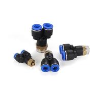 SQGGMOAUSC 1 pièce pour tube OD de 4/6/8/10/12 mm x M5 1/8", 1/4", 3/8", 1/2" BSP en forme de Y - Raccord pneumatique à 3 voies (8 mm, 1/8")