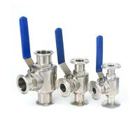 SQGGMOAUSC 1 pièce Tri Clamp 3,8 cm 5,1 cm 6,3 cm Virole O/D 50,5/64/77,5 mm L/T Port 304 en acier inoxydable 3 voies Vanne à bille Homebrew Journal (32 x 50,5 mm 3,8 cm TC, port en T)