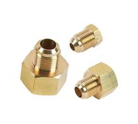 SQGGMOAUSC 1 tube en cuivre pour climatisation femelle-mâle SAE évasé filetage adaptateur 1/4 3/8 1/2 5/8 3/4 raccord de tuyau en laiton (femelle 1l4 mâle 3l8, sans écrou)