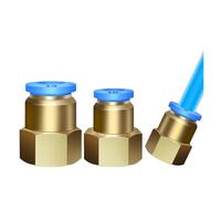 SQGGMOAUSC Lot de 5 adaptateurs de raccord de tuyau pneumatique BSP femelle droit One Touch Air 4 mm 6 mm 8 mm 10 mm 12 mm x 1/8" 3/8" 1/2"