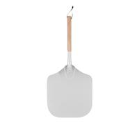 SQIANKUN Pelle Pizza Pelle à pizza carrée, poussoir en aluminium avec manche bois, pain, base