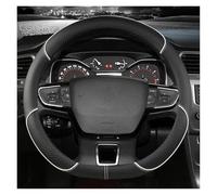 SQIFBA Couvre Volant Housse De Volant De Voiture pour Citroen C4, pour Cactus C3-XR, pour Spacetourer 2017-2021, pour C4 2010-2021, Volant De Type D Volant De Voiture(Blanc)