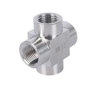SQING 1/8 "1/4" 3/8 "1/2" 1/4 "NPT M20 femelle croix 4 voies bloc séparateur 304 acier inoxydable raccord de tuyau connecteur eau gaz carburant(NPT,FEMALE_1/8")