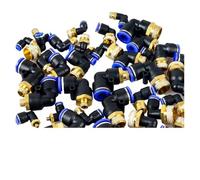 SQING Connecteur pneumatique PL for tuyau de 4 à 12 mm de diamètre extérieur, filetage mâle 1/8 po, 1/4 po, 3/8 po, 1/2 po, connecteur coudé for tube pneumatique, montage par pression(PL6-01,5PCS)