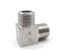 SQING Haute pression 1/8 "1/4" 3/8 "1/2" 3/4 "1" BSP NPT femelle mâle coude Angle 90 degrés coupleur 304 en acier inoxydable raccord de tuyau eau gaz (Color : Male To Male, Size : BSP_1/2")