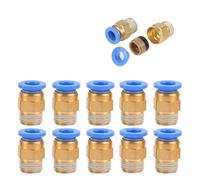 SQING Lot de 10 raccords pneumatiques for tuyaux, filetage 4 mm, 6 mm, 8 mm, 10 mm, 12 mm, 1/4", 1/8", 3/8", 1/2", connecteurs rapides(12mm,1/8")