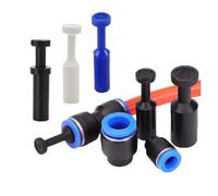 SQING Lot de 5 bouchons d'extrémité de tuyau pneumatique, connecteurs à emboîtement en plastique PPF PP4/6/8/10/12 mm(PP12-black-5pcs)