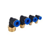 SQING Raccord pneumatique coudé PL 20 pièces 1/4 3/8 1/2 1/8 BSP filetage mâle connecteur rapide d'air en forme de L tuyau enfichable diamètre extérieur 6 mm 8 mm 10 mm 12 mm(PL12-02,20 pcs)