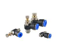 SQING Raccord rapide pneumatique SL, vanne de régulation de débit 1/8", 1/4", 3/8", 1/2", BSP, vanne de régulation, tuyau d'accélérateur, raccord d'air 4, 6, 8, 10, 12 mm(SL12-01)
