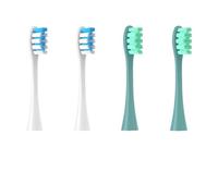 SQING Têtes de rechange for brosse à dents Flow/X/X PRO/ Z1/ F1/ One/Air 2 /SE, 4 pièces, brosse à dents sonique souple, poils sous vide(2White blue 2Green)
