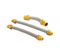SQING Tuyau de raccordement for robinet de toilette, filetage mâle en cuivre 1/2" 3/4" 1" BSP, en acier inoxydable 304, tuyau d'eau chaude et froide, tuyau métallique(3I4 Inch - 200mm)