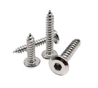 SQING Vis à bois autotaraudeuse à tête plate et fine M2 M2.3 M2.6 M3 M4 M5 M6 Allen à six pans creux A2-70 en acier inoxydable 304(20mm,50pcs M3)