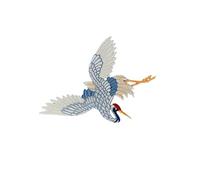 SQMSK 17 * 16CM 1/2 pièces Patchs de Broderie de Grue Bleue pour la Taille des vêtements Grande Couture/Fer sur Les Patchs de Broderie pour Les vêtements pour Les vêtements