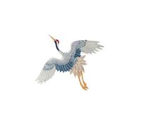 SQMSK 17 * 16CM 1/2 pièces Patchs de Broderie de Grue Bleue pour la Taille des vêtements Grande Couture/Fer sur Les Patchs de Broderie pour Les vêtements pour Les vêtements