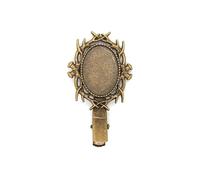SQMSK 18 * 28MM 30 pièces ours pinces à cheveux en métal plateau barrettes de cheveux plateau épingles à cheveux avec plateau vierge paramètres de lunette ronde plateaux pour épingle à cheveux
