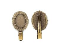 SQMSK 18 * 28MM 30 pièces ours pinces à cheveux en métal plateau barrettes de cheveux plateau épingles à cheveux avec plateau vierge paramètres de lunette ronde plateaux pour épingle à cheveux
