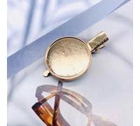 SQMSK 4.5 CM 10 pièces Amour Pinces à Cheveux en métal Plateau Barrettes à Cheveux Plateau épingles à Cheveux avec Plateau Blanc Paramètres de Lunette Ronde Plateaux pour épingle à Cheveux Bricolage
