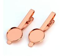SQMSK 5.5CM 10 pièces pinces à cheveux en métal or rose plateau barrettes à cheveux plateau épingles à cheveux avec plateau vierge paramètres de lunette ronde plateaux pour épingle à cheveux