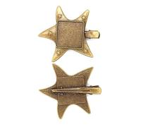 SQMSK 50 * 20/25MM 50pcs étoiles pinces à cheveux en métal plateau Barrettes de cheveux plateau épingles à cheveux avec plateau blanc paramètres de lunette ronde plateaux pour