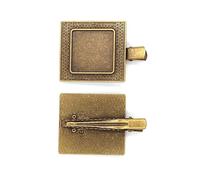 SQMSK 50 * 20/25MM 50pcs étoiles pinces à cheveux en métal plateau Barrettes de cheveux plateau épingles à cheveux avec plateau blanc paramètres de lunette ronde plateaux pour