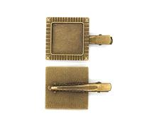 SQMSK 50 * 20/25MM 50pcs étoiles pinces à cheveux en métal plateau Barrettes de cheveux plateau épingles à cheveux avec plateau blanc paramètres de lunette ronde plateaux pour