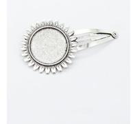 SQMSK 50 * 20 MM 30 pièces pinces à cheveux rondes en métal plateau barrettes de cheveux plateau épingles à cheveux avec plateau vierge paramètres de lunette ronde plateaux pour épingle à cheveux