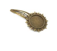 SQMSK 50 * 20 MM 30 pièces pinces à cheveux rondes en métal plateau barrettes de cheveux plateau épingles à cheveux avec plateau vierge paramètres de lunette ronde plateaux pour épingle à cheveux