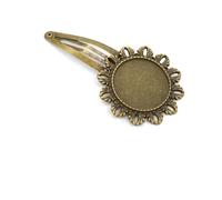SQMSK 50 * 20 MM 30 pièces pinces à cheveux rondes en métal plateau barrettes de cheveux plateau épingles à cheveux avec plateau vierge paramètres de lunette ronde plateaux pour épingle à cheveux