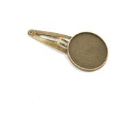 SQMSK 50 * 20 MM 30 pièces pinces à cheveux rondes en métal plateau barrettes de cheveux plateau épingles à cheveux avec plateau vierge paramètres de lunette ronde plateaux pour épingle à cheveux