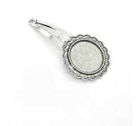 SQMSK 50 * 20 MM 30 pièces pinces à cheveux rondes en métal plateau barrettes de cheveux plateau épingles à cheveux avec plateau vierge paramètres de lunette ronde plateaux pour épingle à cheveux