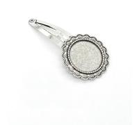 SQMSK 50 * 20 MM 30 pièces pinces à cheveux rondes en métal plateau barrettes de cheveux plateau épingles à cheveux avec plateau vierge paramètres de lunette ronde plateaux pour épingle à cheveux