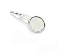 SQMSK 50 * 20 MM 30 pièces pinces à cheveux rondes en métal plateau barrettes de cheveux plateau épingles à cheveux avec plateau vierge paramètres de lunette ronde plateaux pour épingle à cheveux