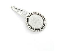 SQMSK 50 * 20 MM 30 pièces pinces à cheveux rondes en métal plateau barrettes de cheveux plateau épingles à cheveux avec plateau vierge paramètres de lunette ronde plateaux pour épingle à cheveux