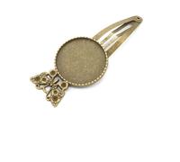 SQMSK 50 * 20 MM 30 pièces pinces à cheveux rondes en métal plateau barrettes de cheveux plateau épingles à cheveux avec plateau vierge paramètres de lunette ronde plateaux pour épingle à cheveux