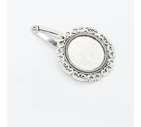 SQMSK 50 * 20 MM 30 pièces pinces à cheveux rondes en métal plateau barrettes de cheveux plateau épingles à cheveux avec plateau vierge paramètres de lunette ronde plateaux pour épingle à cheveux