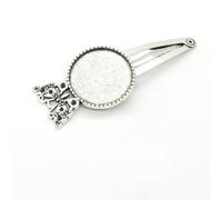 SQMSK 50 * 20 MM 30 pièces pinces à cheveux rondes en métal plateau barrettes de cheveux plateau épingles à cheveux avec plateau vierge paramètres de lunette ronde plateaux pour épingle à cheveux