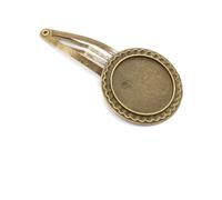 SQMSK 50 * 20 MM 30 pièces pinces à cheveux rondes en métal plateau barrettes de cheveux plateau épingles à cheveux avec plateau vierge paramètres de lunette ronde plateaux pour épingle à cheveux