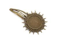 SQMSK 50 * 20 MM 30 pièces pinces à cheveux rondes en métal plateau barrettes de cheveux plateau épingles à cheveux avec plateau vierge paramètres de lunette ronde plateaux pour épingle à cheveux